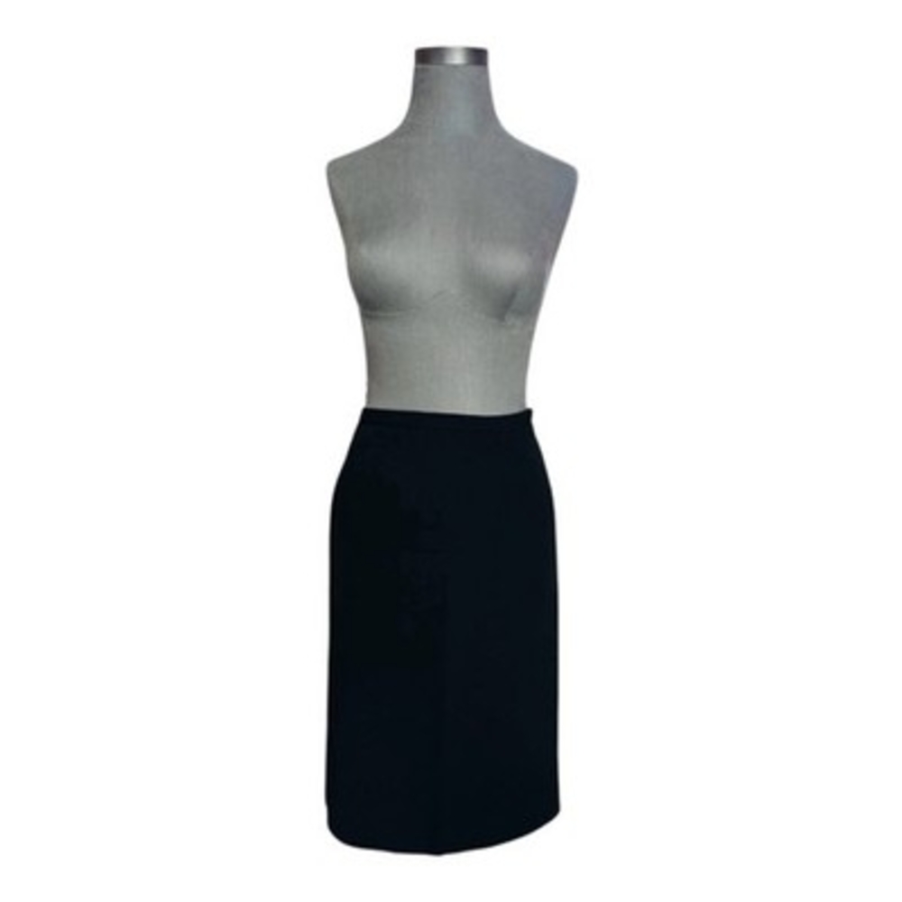Jones New York Black Pencil Skirt Knee Length Pleated Back Slit Women's Size 10 - Picture 4 of 7